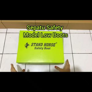 Safety Shoes Stand Horse Low Boots Kulit Asli Pria Sepatu Septy Sefty Cowok Ujung Besi SNI Karet Anti Slip Tahan Lama Model Tanpa Tali Elagan - Lazada