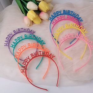 Bestella💗COD Bando Happy Birthday Warna Warni Headband Plastik Aksesoris Fashion Accessories Rambut/barang barang kebutuhan pesta