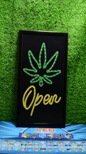 ป้ายไฟLED ป้ายไฟตัวอักษร ป้ายไฟวิ่ง ป้ายไฟหน้าร้าน " ป้ายไฟ OPEN420" แบบเสียบปลั๊กไฟ ป้ายไฟตกเเต่งร้าน รับทำป้ายไฟ