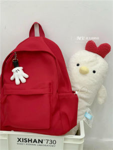 Japanese Style Pure Color Backpack for College Girls Dual Shoulder School Bag Casual Leisure Travel Backpack with Computer Pocket