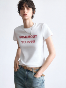 MO&Co. | Cotton Elastic Fitted T-Shirt