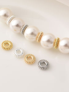 14K Gold Plated Gear Spacer Beads DIY Handmade Silver Plated Alloy Jewelry Accessories Fresh out New Fashionable Jewelry Parts