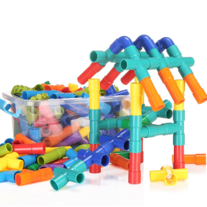 48/96pcs Building Blocks Toy Children Educational Plastic Tube Blocks Pipeline Building Toys Gift
