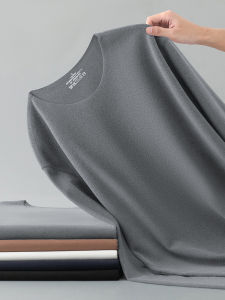 Mens Thermal Double-sided Fleece Seamless Long Sleeve round Neck Thermal Underwear Winter Warm Base Layer T-shirt Inner Wear