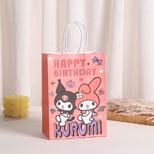 Beg Kertas 卡通牛皮纸袋礼品袋 Cartoon Paper Bag 可爱生日派对礼物袋环保手提袋回礼包装袋 Cute Birthday Party Gift Bag Handbag Kids
