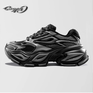 Carpe Diem Unique Mecha Sport Shoes Mens High Top Thick Bottom Casual Sneakers Breathable Mesh round Toe Rubber Outsole