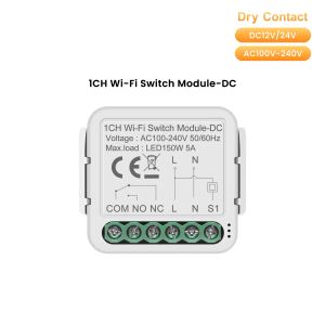 GIRIER Tuya Smart ZigBee/WiFi Switch Module 5A Dry Contact Smart DIY Breaker Relay DC 12/24V AC100-240V Support Alexa Hey Google