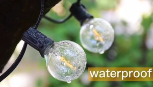 Solar G40 Bulb Light String 48FT Outdoor Garden Decoration Fairy Light Christmas Waterproof
