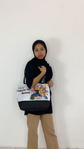 TAS JAKARTA TAS TALI SUMBU HITAM TEMA JAKARTA MODEL TOTE BAG