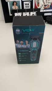 VGR V-900 Electric Hair Clipper Transparent Body Hair Trimmer LED Intelligent Digital Carving