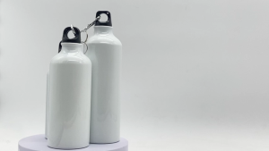 Partner Print -QUAFF Coated White Sports Jug With Carabiner Hook - 500ml/600ml/750ml