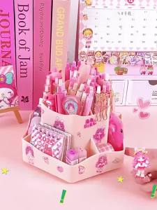 Large Capacity 360° Pen Holder Rotating Cosmetics Stationery Storage box Office Desktop Storage Box