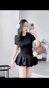 Áo cổ tròn tay ngắn ôm body KVYBODY A3 chất borip lụa mịn dày dặn co giãn thích hợp mặc ở nhà đi chơi đi dạo