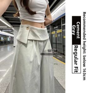 LANMENGYA | Low Waist Drape Culotte Pants for Petite Figures