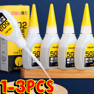 Feelife 3pcs 502 Super Glue Quick-drying Cyanoacrylate Adhesive Leather Rubber Wood Metal Strong Bond Liquid Glue Tool