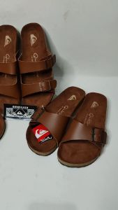 Sandal Tali Casual Wanita Sandal Strap Quiks1lver Coklat Muda Jepit Tali 1 Tali 2 Harian Anti Slip Birken Kulit Sintetis Ootd Fashion Liburan