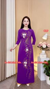 Áo Dài Lụa Hoa Văn Thủy Ruy Cao Cấp Việt Nam - Phong Cách Cổ Điển - Vải Lụa Thân Thiện Môi Trường