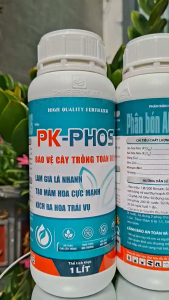 (Chai 1 Lít) Phân bón hỗn hợp PK AGAMA-PHOS [Hiệu PK PHOS]: bảo vệ cây trồng toàn diện làm già lá nhanh tạo mầm hoa cực mạnh kích ra hoa trái vụ