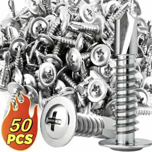 30/40/50Pcs#8 M4.2 Stainless Steel Round Flat Head Self Drilling Screws Phillips FastenersIndustrial Construction Furniture DIY