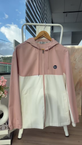 DEEM Womens Hooded Jacket Embroidered Logo Raglan Sleeve Womenswear Casual Coats Perempuan Jaket
