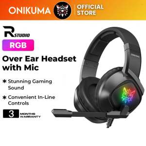ONIKUMA K19 RGB light Gaming Headphones Oval-Ear Earphones Gaming Headsets for PC Mobile Phone PS4