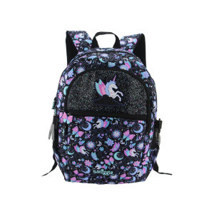 Australian original smiggle childrens school bag girls backpack black nebula unicorn 8-12 years old 16 inch kids bags