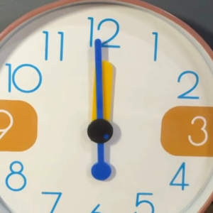 Wall Clock 9.5 inch Pink Rim Cute Design Round Plastic Glass Front Home Decor Kitchen Room Gift