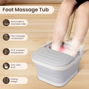 foreverlily Portable Foldable Foot Bath Tub Foot Spa Massager Tub Home Use Infrared Pedicure Constant Temperature Foot Washing Basin Soaking Bucket