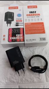 Charger Untuk Realme V30 Type C 240W Pro Power Adapter Full Black Support Fast Charging Super Vooc