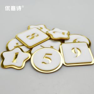 Restaurant Table Number Plate Number Number Plate Dining Acrylic Number Sticker Custom Golden Machine Internet Bar Computer Number Locker Restaurant Seat Number Post-It Note Creative Hollow Dining Table Signboard