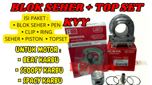 BLOK SEHER+TOP SET KODE-KVY ASLI ORIGINAL HONDA AHM BEAT SPACY SCOOPY KARBU KUALITAS AHM 100% ORI .