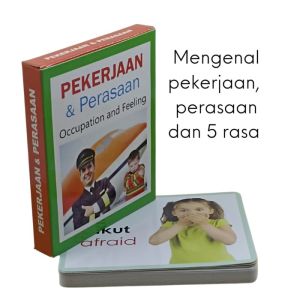 GAZ TOYS FLASH CARDS ANAK MENGENAL PEKERJAAN PERASAAN DAN 5 RASA/MAINAN EDUKATIF UNTUK TERAPI WICARA SPEECH DELAY