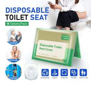 1 แพ็ค-10ชิ้น แผ่นรองนั่งชักโครก แผ่นรองฝาชักโครกแบบใช้แล้ว ทิ้ง