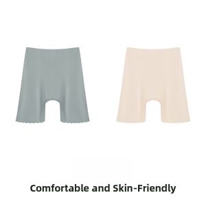 Miiow | Plus Size Anti-Roll Edge Safety Pants Womens Bottoming Tights Extended Length Wear Comfortably Casual High Waist Shorts