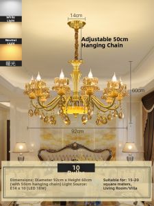 LAIDENG | Luxury European Chandelier Copper Crystal