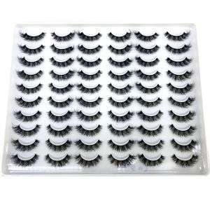 AMSDCN 30 pairs of soft and fluffy long makeup with natural appearance 3D artificial mink eyelashes extended eyelashes soft mink