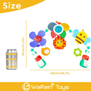 Adjustable Foldable Baby Crib Mobile Toy with Soft Night Light Musical Rattle Teether Hanging Arch for Newborn Infant Bed Strol