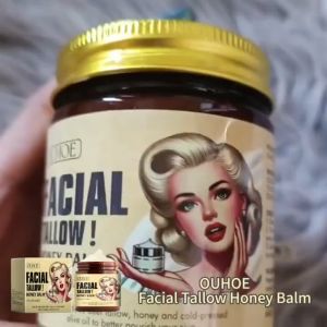 OUHOE Beef Tallow Balm Honey Balm Moisturizing Cream For Face Wrinkles Removal On Face Soft Skin Texture 120g