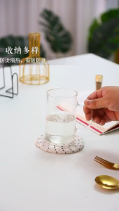 (SG) 8PCS Cotton Woven Drink Coasters with Holder Absorbent Heat Resistant Cup Mug Coaster Set Nordic Braided Table Placemat for Hot & Cold Drinks