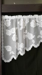 Kain vitrase swagset atasan jendela tirai transparan motif bunga