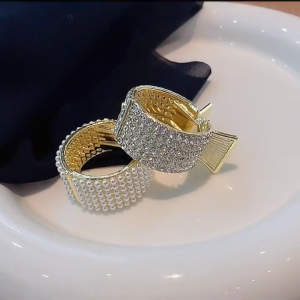 Kẹp Tóc Đính Ngọc Cột Đuôi Ngựa Nhiều Kiểu Dáng Sang Trọng Kẹp Tóc Cài Cao Chất Liệu Hợp Kim Cố Định Tóc Dày Cho Nữ