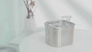 Cat Water Fountain Stainless Steel Pet Water Fountain for Cats Inside Filters&Ultra-Quiet Pump 2.2L/73oz Dog Pet Water Fountain