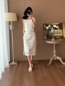 SUYE | Summer Stylish 2-piece Dress Slim Sleeveless Lace