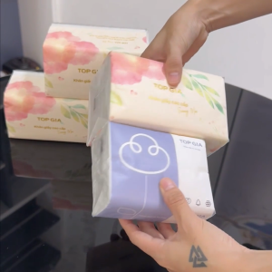 Giấy ăn rút Topgia sương mai khổ lớn cao cấp mềm mịn 460 tờ 4 lớp thấm hút tốt dùng cho cả gia đình