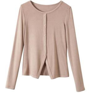 SOLWEIGE | Áo len cardigan dệt kim Solweige cổ tròn dài tay ôm vừa vặn mùa thu phong cách công sở không có thương hiệu TF43510