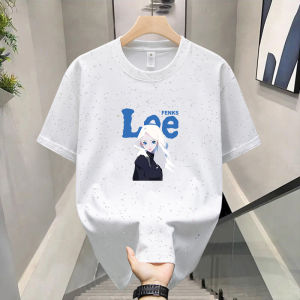 NASA Collaborative Cotton Short Sleeve Mid-Length Mens T-shirt Summer Casual Loose Fit round Neck Top Harajuku Style