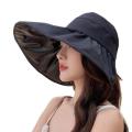 Womens Summer Sun Protection Hat Foldable Shell Cap Black Glue Empty Top Anti-UV Hairband Face Covering Spring Season. 