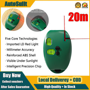 Professional Laser Level 20M Waterproof With Infrared Right Angle Bubble Level Tool For Construction Tile Work - 360° Adjustment Durable