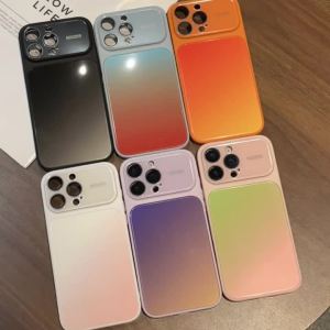 Colorful Gradient Color Oneess Lens Protection Phone Case For iPhone 17 Air 16 15 14 Plus 13 12 11 Pro Max Shockproof Back Cover