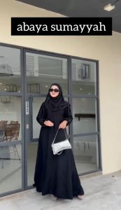 ABAYA FURSAN SIMPEL KOMBINASI TANGAN PLISKET ALKHATIB COLLECTION TERBARU